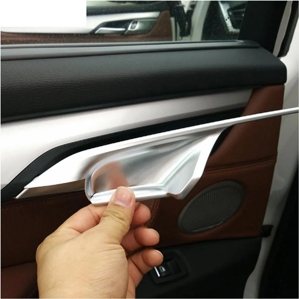 ABS Chrome Interior Door Handle Bowl Cover Trim Decoration For BMW X5 X6 F15 F16 2014 2015 2016