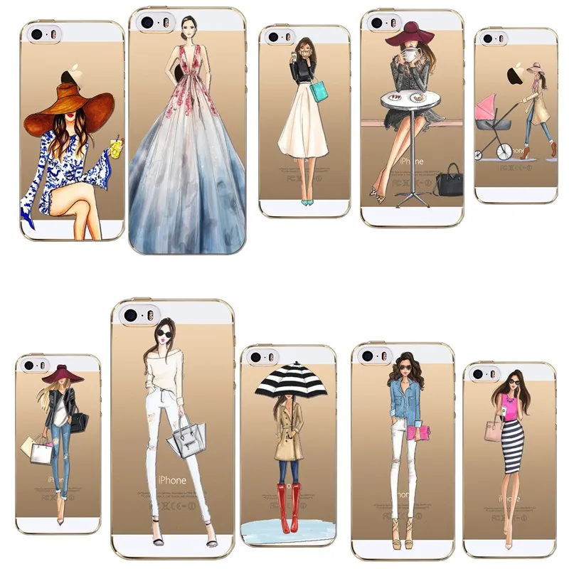 Красивый модный Мягкий чехол из ТПУ для Funda Iphone 7 7Plus 8 8Plus 5 5S se 6 6s силиконовый