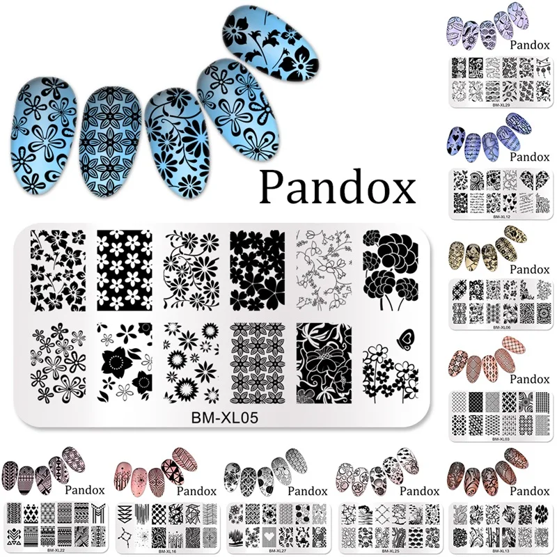 2016 New Series BM Nail Stamping Plates DIY Image Konad Nail Art Manicure Templates Stencils Salon