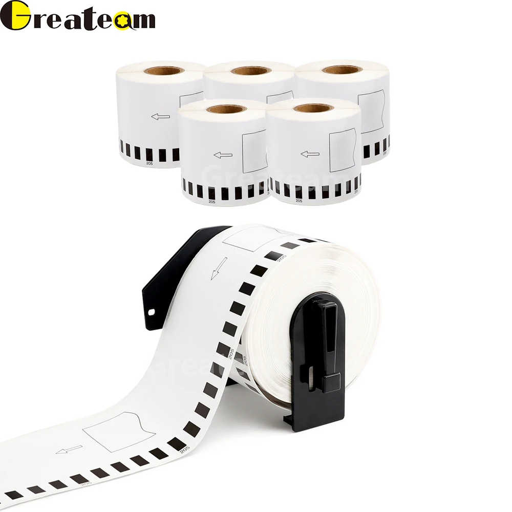 

Greateam 5Rolls DK-22205 Thermal Paper Compatible for Brother QL-700 Label Barcode Sticker DK22205 DK-2205 DK22205,62mm x 30.48m