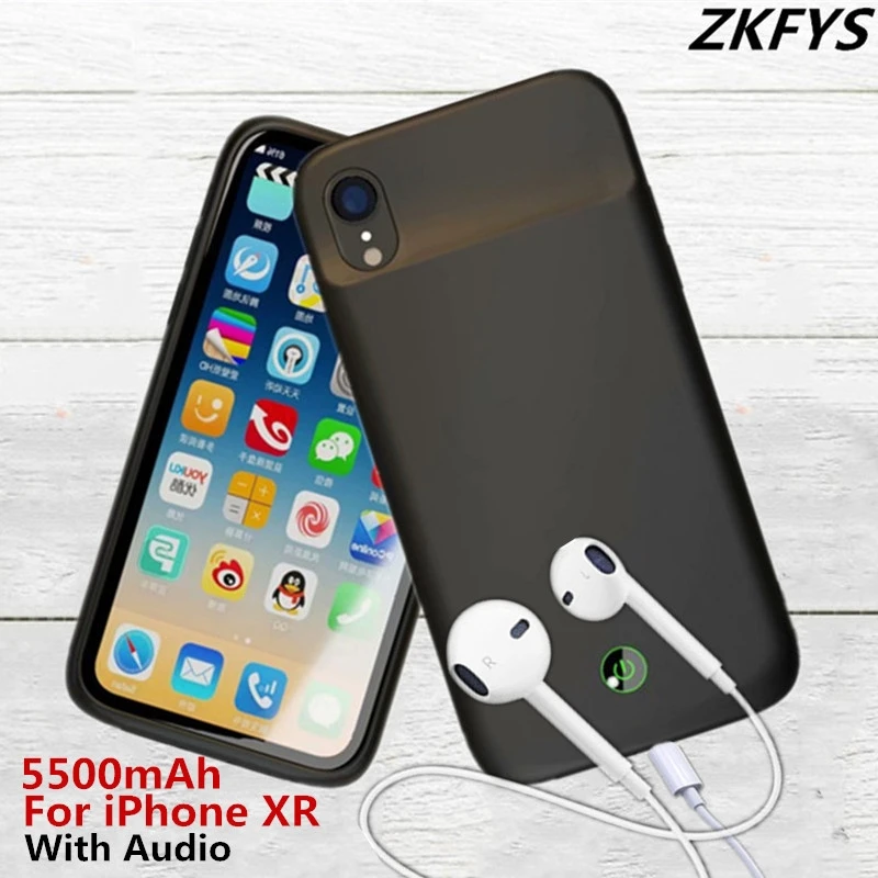 

Portable 5500mAh High Quality Fast Phone Charger Battery Case For iPhone XR Thin and light Power Bank Battery Cover With Audio