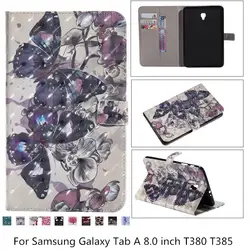 Мультяшный окрашенный чехол для Samsung Galaxy Tab A 8,0 T380 T385 2017 8,0 дюймов чехол для планшета Магнитный флип-чехол