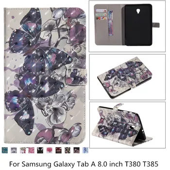 

Cartoon painted Case For Samsung Galaxy Tab A 8.0 T380 T385 SM-T385 2017 8.0' Cover Funda Tablet Magnetic Flip Stand Shell +film
