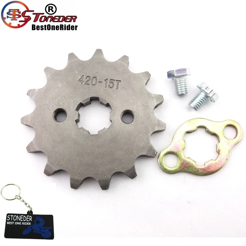 STONEDER 420 15 Tooth 20mm Front Chain Sprocket Gear For 50cc 70cc 90cc 110cc 125cc 140cc 150cc 160cc Engine ATV Quad Pit Dirt Trail Bike 