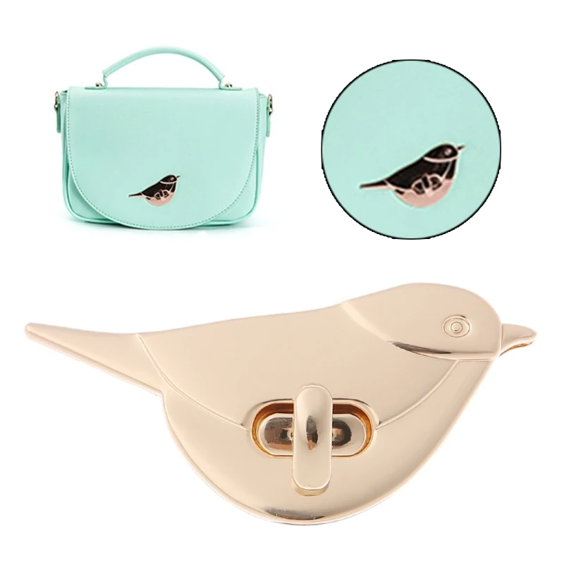 

THINKTHENDO Bird Shape Clasp Turn Twist Lock DIY Leather Handbag Shoulder Metal Bag Buckles Bag Accessories