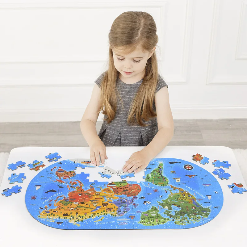 Головоломка детская игрушка карта мира Обучающие игрушки-пазлы для детей Монтессори материалы динозавр Головоломка для малышей