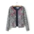 2017 spring autumn Retro Print Blue White Round Neck Full Sleeve Jacket Female Embroidered Coat For Women Embroidery Slim tops