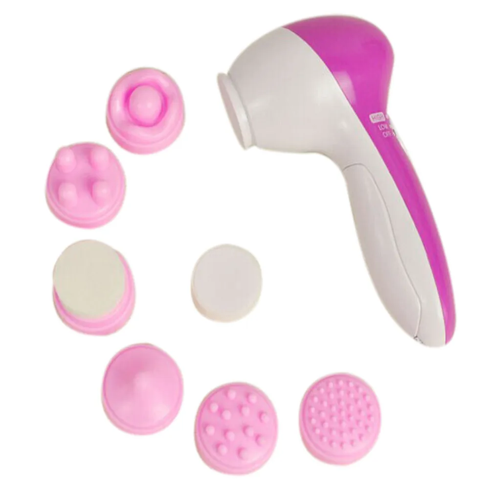 Новинка; 1 предмет розового цвета, 6-1 многофункциональная электронная щетка для лица косметический массаж терапия Spa Очищающая гладкая инструмент fe11