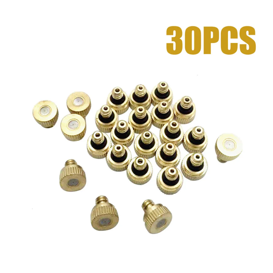 30Pcs/lot  Brass Misting Mist Nozzle Spray Sprinkler 0.3mm Orifice Atomizing Nozzle