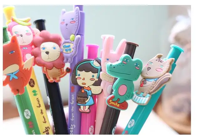 8pcs fresh cute cartoon Anime Students use press gel pens wholesale 0.38mm 14cm long bullet head free shipping 8pcs copper lead free 900m t soldering iron tip