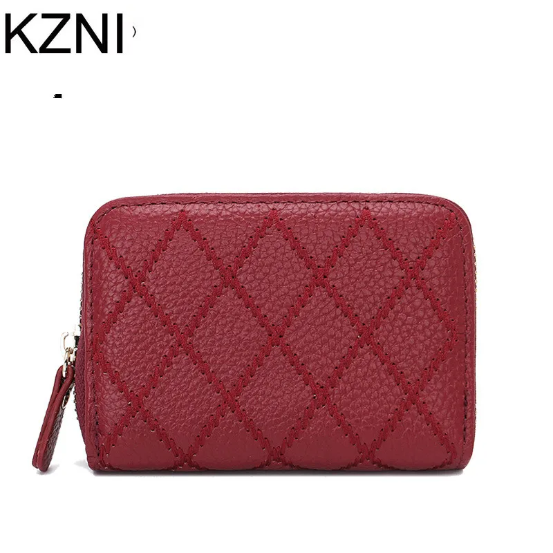 

KZNI Wallet Female Designer Women Purses Genuine Leather Purse Portefeuille Femme Billeteras Para Mujer