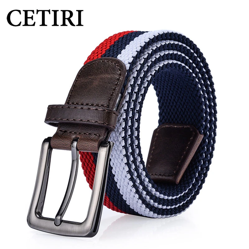 CETIRI Cinturón trenzado elástico de 3,5 cm Unisex, tela elástica Harajuku tejida, cincha elástica cinturones de cuero PU|Cinturones de hombre| - AliExpress