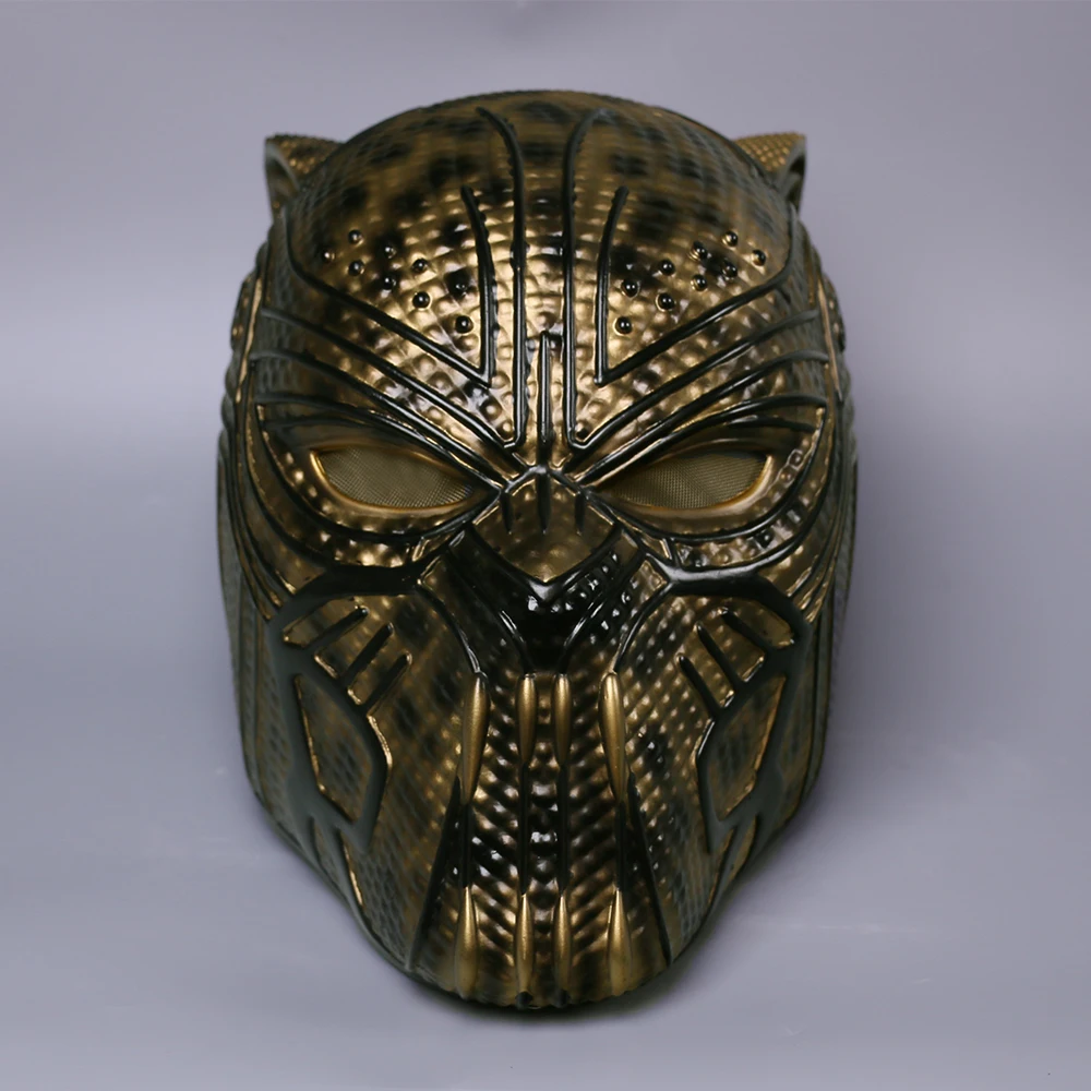 2018 Black Panther Helmet Infinity War Gold Black Panther Superhero Helmet Props (2)