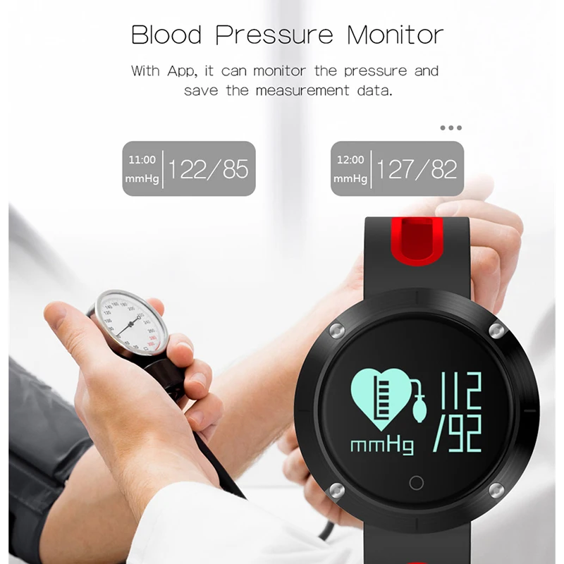 FELYBY Smart Watch Heart Rate Blood Pressure Sleep Monitor IP68 Waterproof Bluetooth Wristwatch for Androidphone Iphone