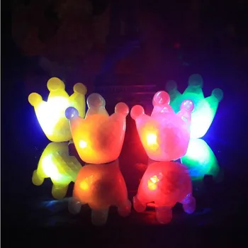 

Crown LED Flashing Finger Ring Kids Children Light Up Glowing Ring Toys Gift Glow Party wedding birthday
