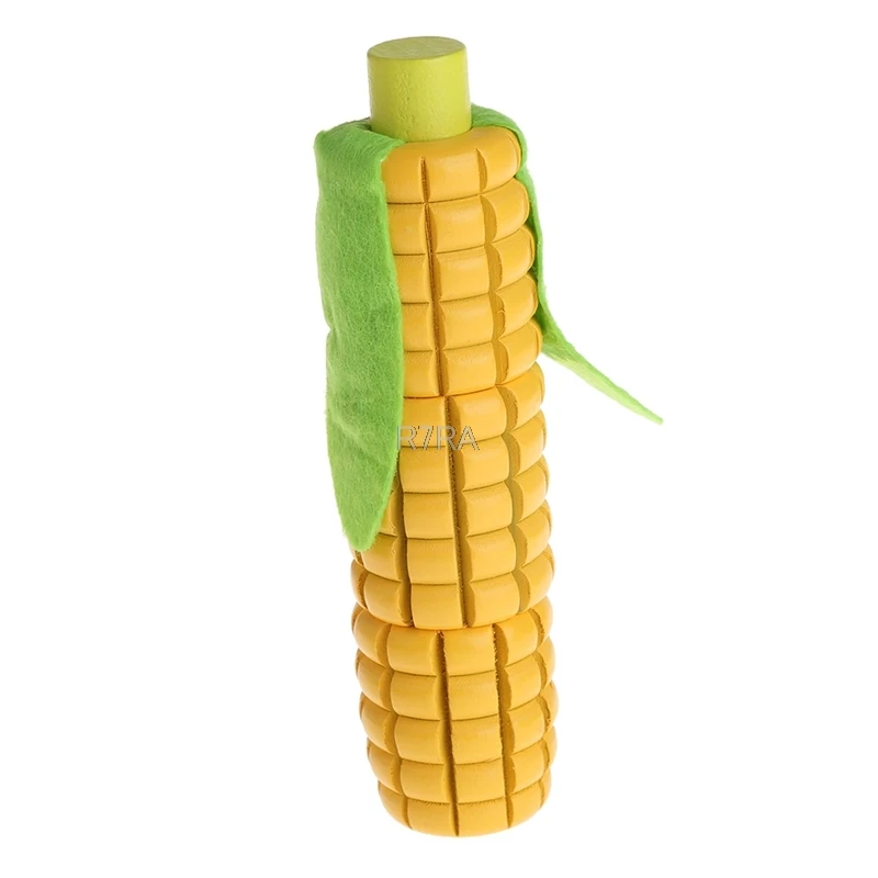 Деревянные разделочные продукты овощные разделочные Ролевые Игры развивающие игрушки подарок для ребенка - Цвет: corn