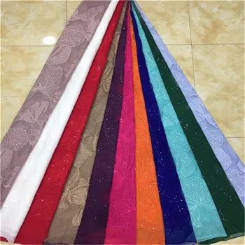 

Nigerian Seuqins Mesh Lace Fabric Red Sequined Embroidered Lace Guipure African Swiss Voile Net Lace Indian Style Wedding Lace