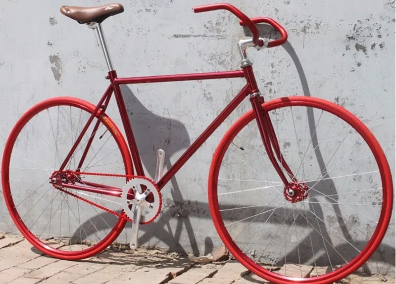 Cheap Road Bicycle  Fixed Gear Bike  Customize Completed fixie Bike, student Bicycle green frameType 700C wheel   52CM frame 11