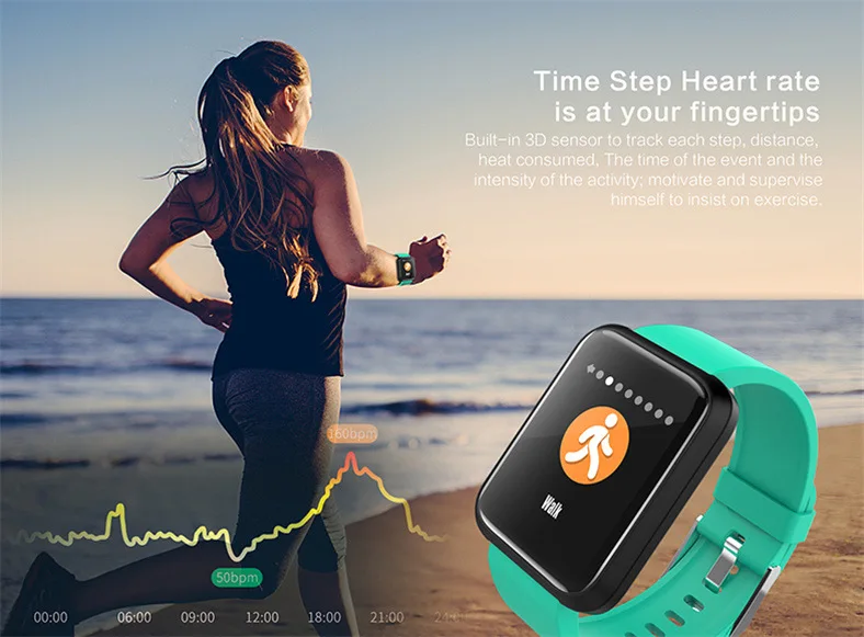 Фитнес-браслет мужские спортивные часы Шагомер калорий женские Смарт-часы монитор кровяного давления для IOS Android