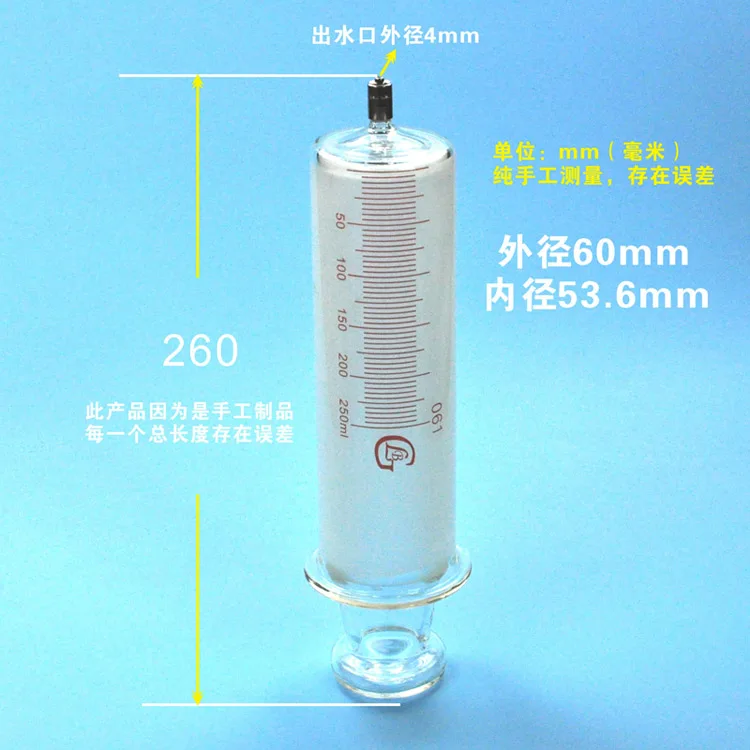 150 мл/200 мл/250 мл/300 мл/500 мл/1000 мл все стеклянные шприцы большое устройство для колбасы стеклянный инжектор большого калибра с замком luer