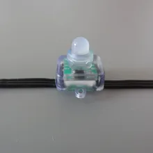 18awg 50 шт./строка DC5V 12 мм прибор приемно-WS2811 квадратный все черный провод IP68 рейтинг led пиксель для рождественские украшения