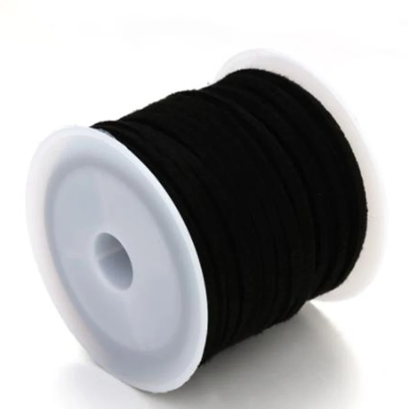 2,7 мм многоцветный замшевый кожаный шнур нити шнуры для изготовления ювелирных изделий Новые - Цвет: Black