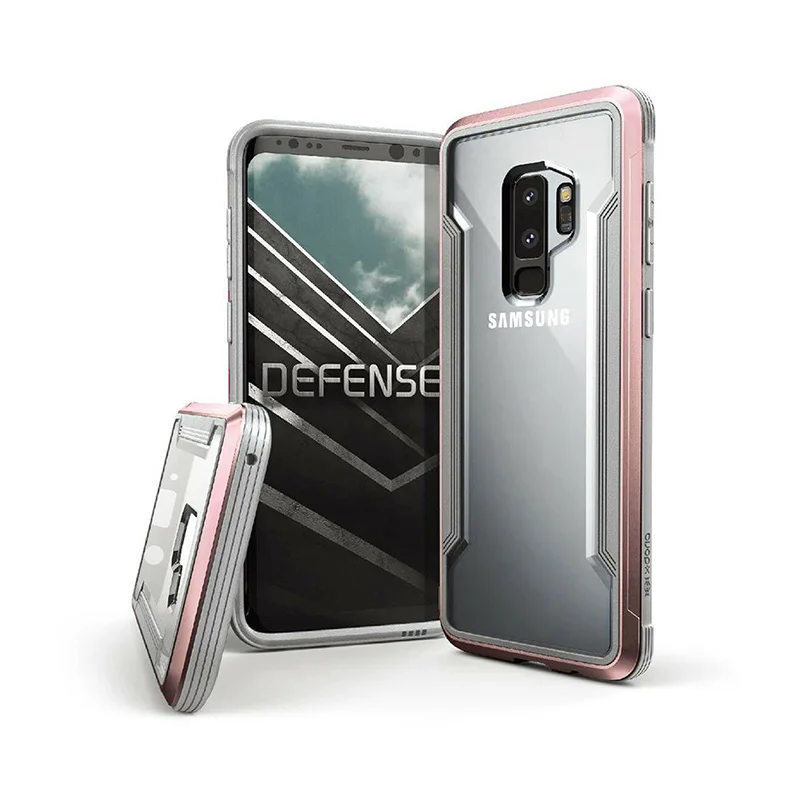 X-Doria Defense Shield чехол для телефона для samsung Galaxy S9 Plus военный класс падение протестированный защитный чехол для S9 Алюминиевый Чехол - Цвет: Rose Gold