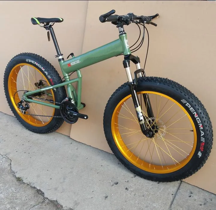 Perfect foldable  portable snow/beach  bike  folding  21/24/27/30 speed alloy mountain bicycle  CE certification 26*4.0 inch  22 8