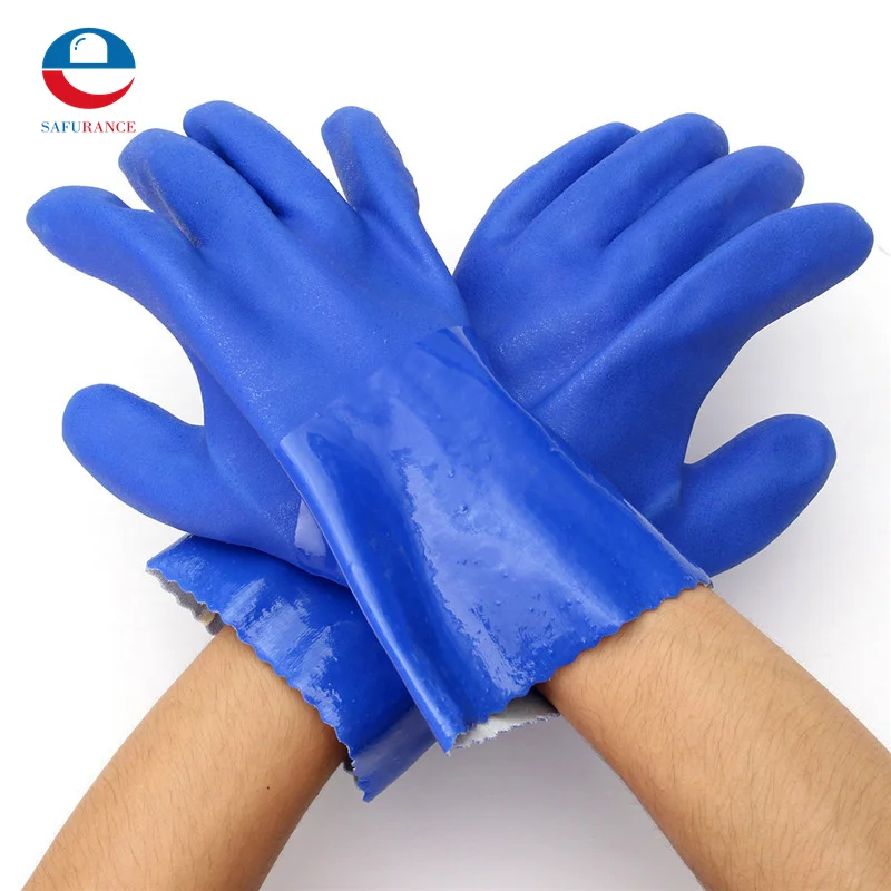 Labour Protectionb Blue font b Glove b font Against Acid Resistant Oil Wear resisting Rubber font