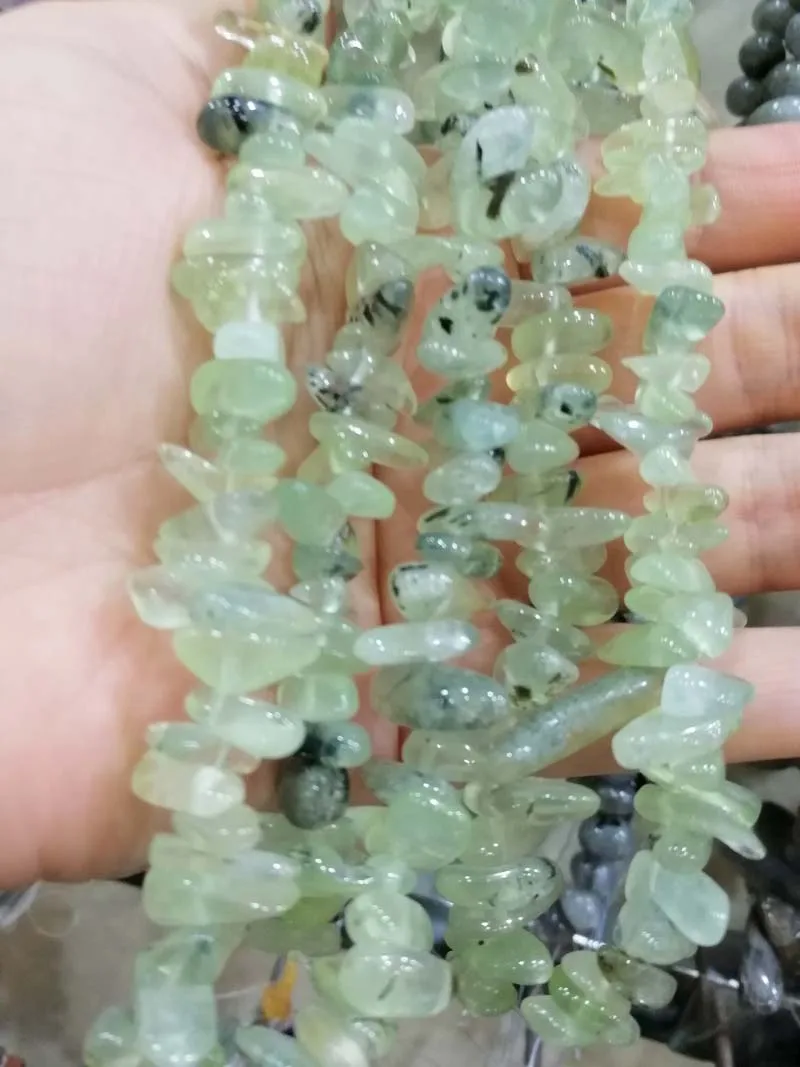 

loose beads green prehnite baroque 8-13mm 15" for DIY jewelry making FPPJ wholesale beads nature gem stone