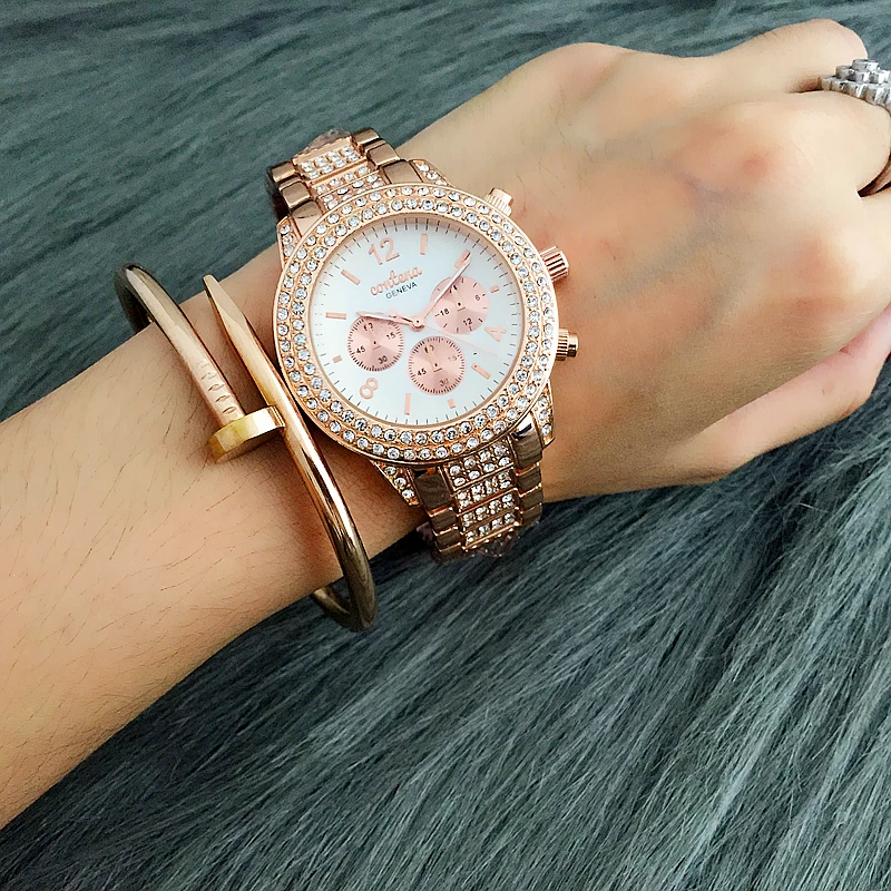 2017 New Hot sell Contena Brand Women Watches Alloy Steel Fashion Luxury Diamond Watches Unique Designer