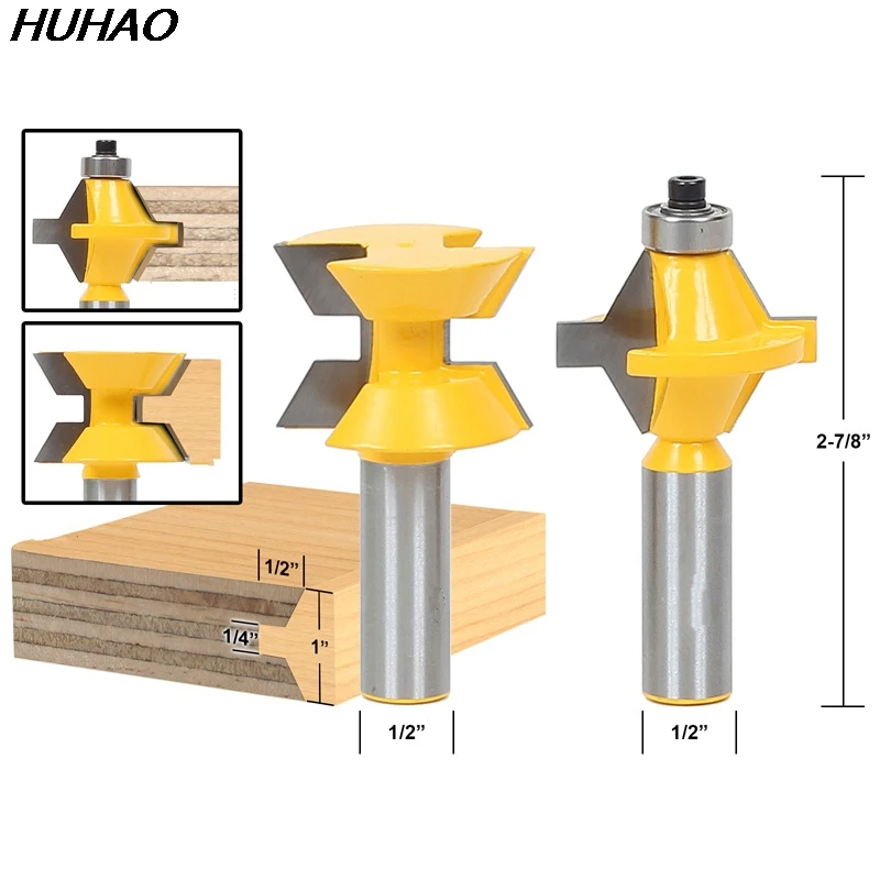 

2pcs/lot Matched Tongue and Groove Router Bit Set- Edge Banding 1/2 shank