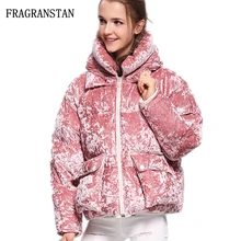 Женские зимние куртки на утином пуху с капюшоном, новые модные парки, однотонные, свободные, сохраняющие тепло, с подкладкой, толстые, женские, велюровые пальто на молнии, LY38