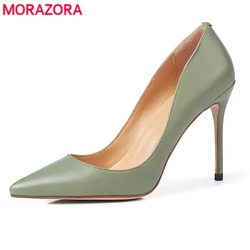 

MORAZORA 2020 New fahion high quality brand pointed toe women pumps stiletto high heels office lady wedding dress shoes woman