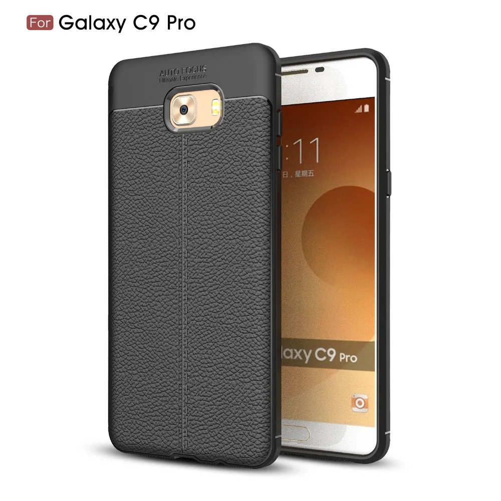 MSK для Samsung galaxy C5 PRO/C7 PRO/C9PRO мягкий чехол с текстурой личи задняя крышка из ТПУ