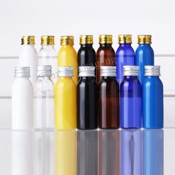 

100pcs 30ml Empty Plastic Cosmetics Multicolor Bottles Metal Screw Cap Small Travel Lotion Shampoo Colored Container Oils