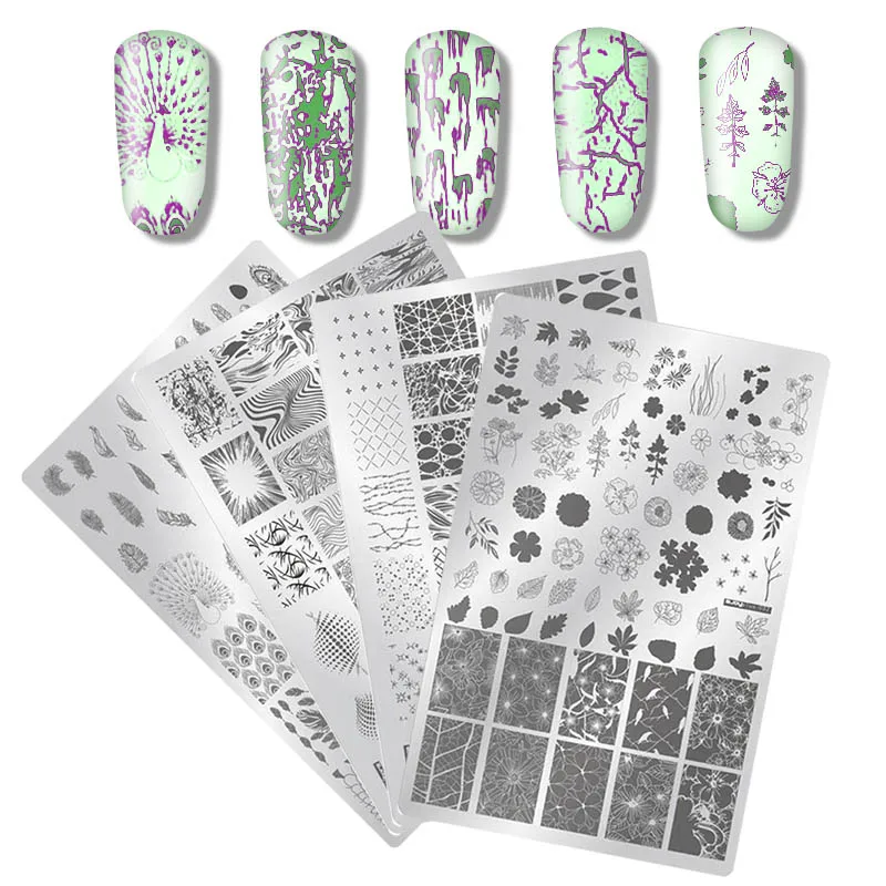 

1pc Nail Art Stamp Template Rectangle Beautiful Flower Little Turtle Zodiac Image Pattern Printing Plate for Manicure Stencil