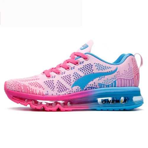 ONEMIX/Женская обувь для бега с воздушной подушкой легкая ходьба для бега в спортзале, для занятий спортом на открытом воздухе, розовые легкоатлетические спортивные туфли - Цвет: pink