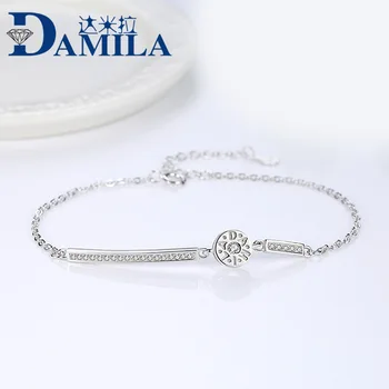 

Fashion 100% 925 Sterling Silver Letters bracelets for women Jewelry S925 silver crystal bracelets pulseras plata de ley 925