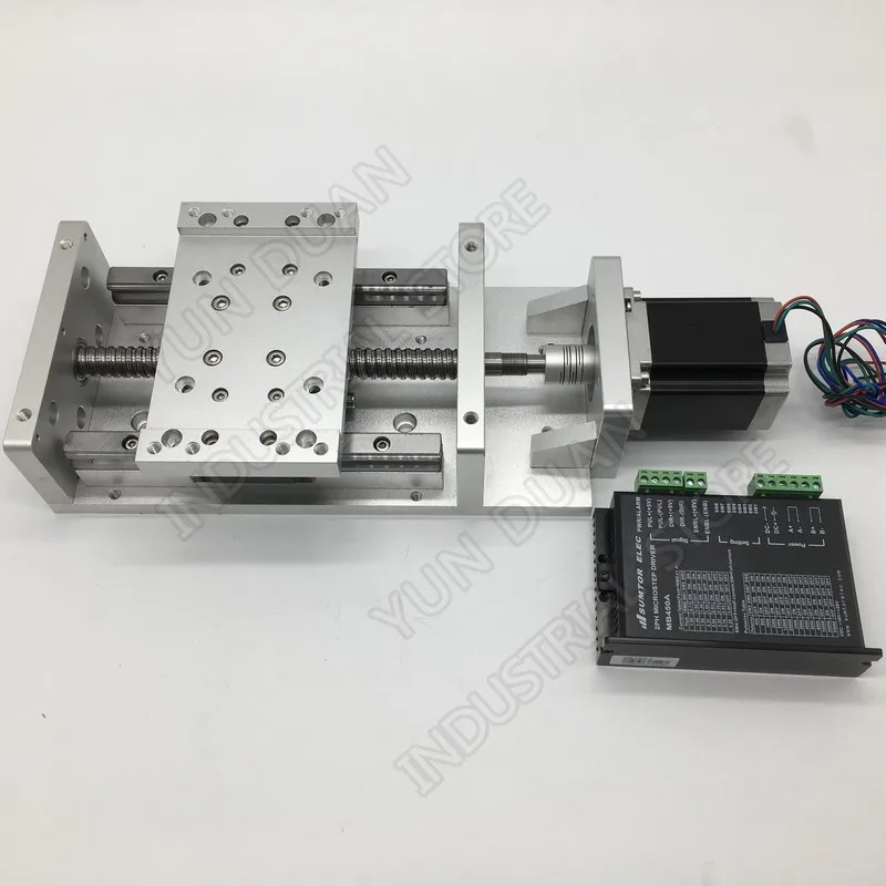 

200MM Stroke Module Electric Sliding Table & NEMA23 Stepper Motor &Driver Heavy Load Slide Linear Stage Ballscrew Guide Platform