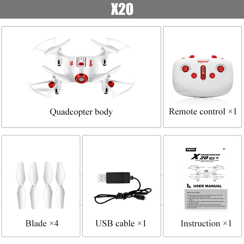SYMA X20 RC Мини Drone квадрокоптер Quadcopter Вертолет Дрон 360 градусов подвижного headless