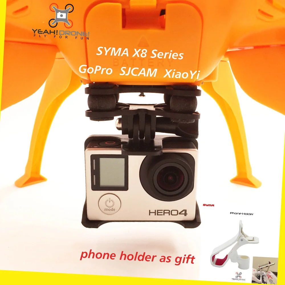YEAHDRONE font b RC b font SJCAM Xiaoyi Gopro Hero Gimbal Phone Holder for Syma X8