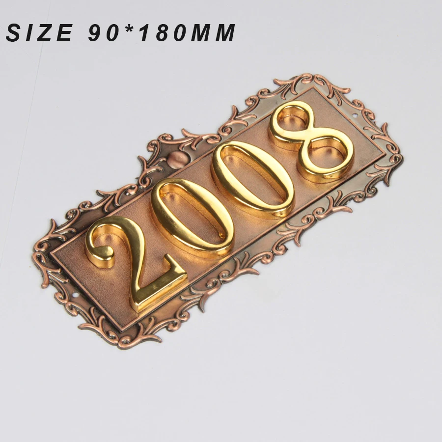 

4 Digits European Style House Number High-grade 3D Digital Cards Gate Numbers Hotel Villa Apartment Door Plating Plate Signs New