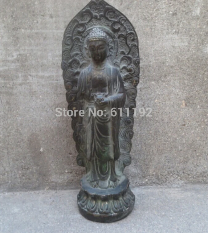 

Old chinese bronze home decor sculpture Handmade buddha Ru Lai Statue