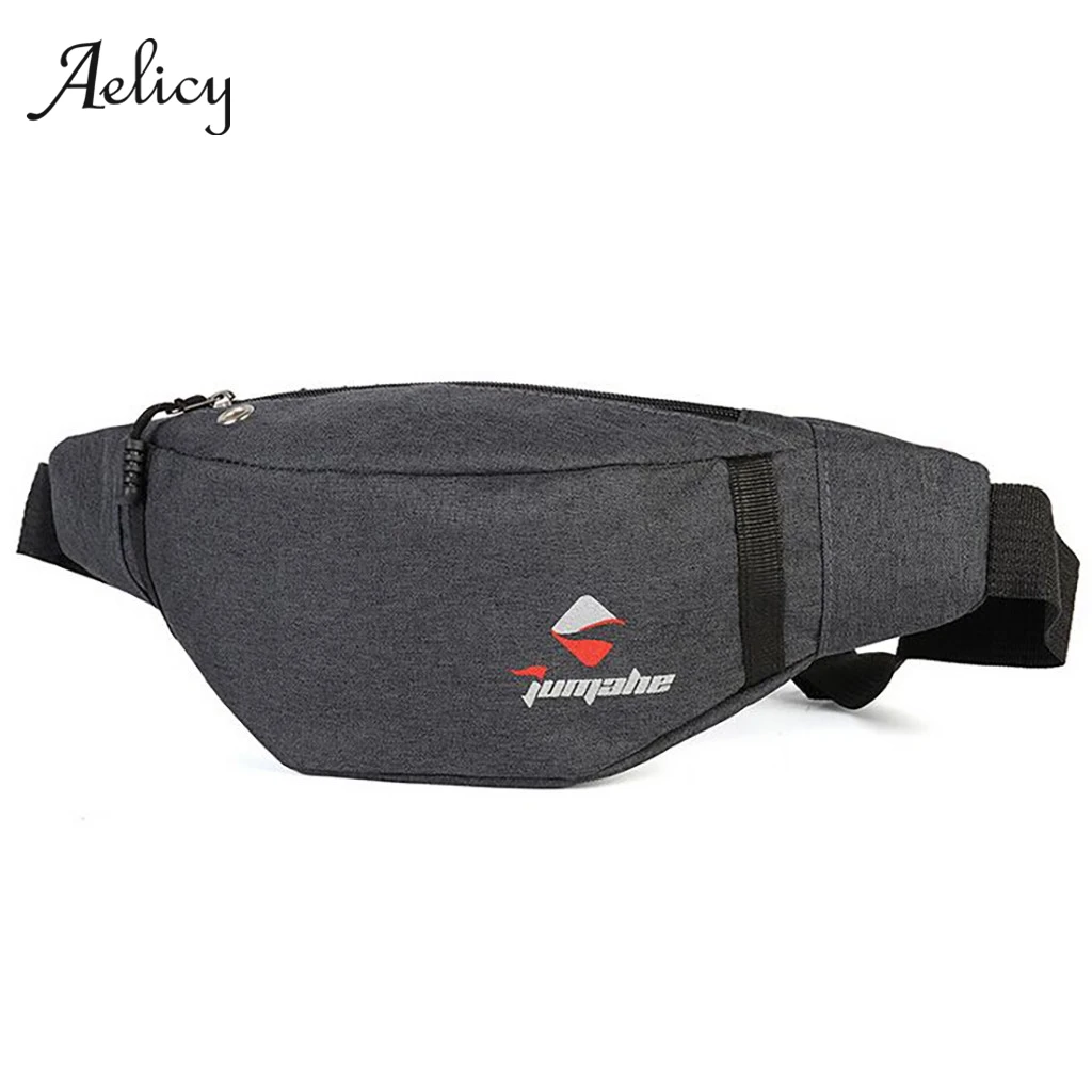 

Aelicy Canvas Waist Bag Unisex Zipper Chest Bag Street Sport Fanny Pack Women Men Waist Belt Bags Fashion Phone Waist Pack