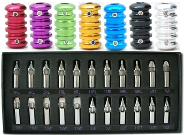 7 pcs aluminum alloy tattoo machine grip tube tip back stem pick w 7 pcs aluminum alloy tattoo machine grip tube tip back stem pick w