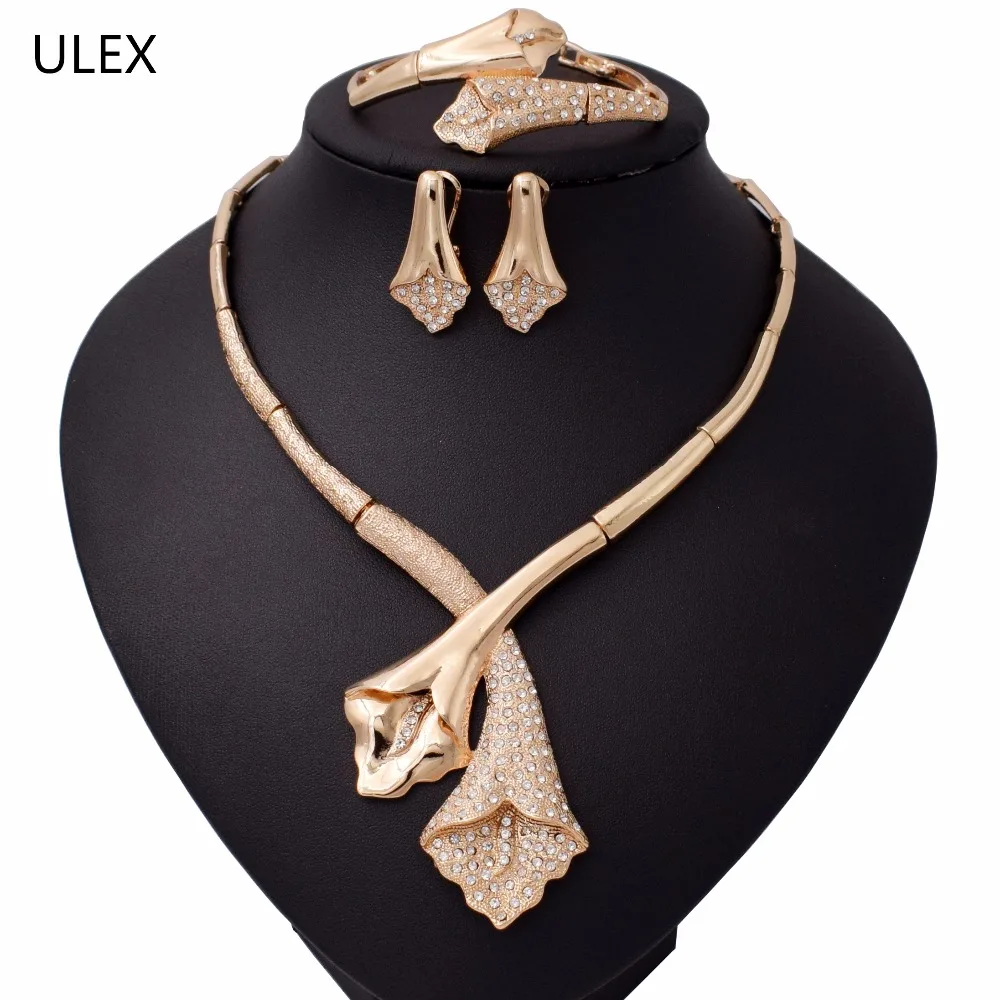 

ULEX African Beads Jewelry Set Nigerian Wedding Silver Color Long Necklace Jewellery Sets For Women Luxury Dubai Jewelry Sets