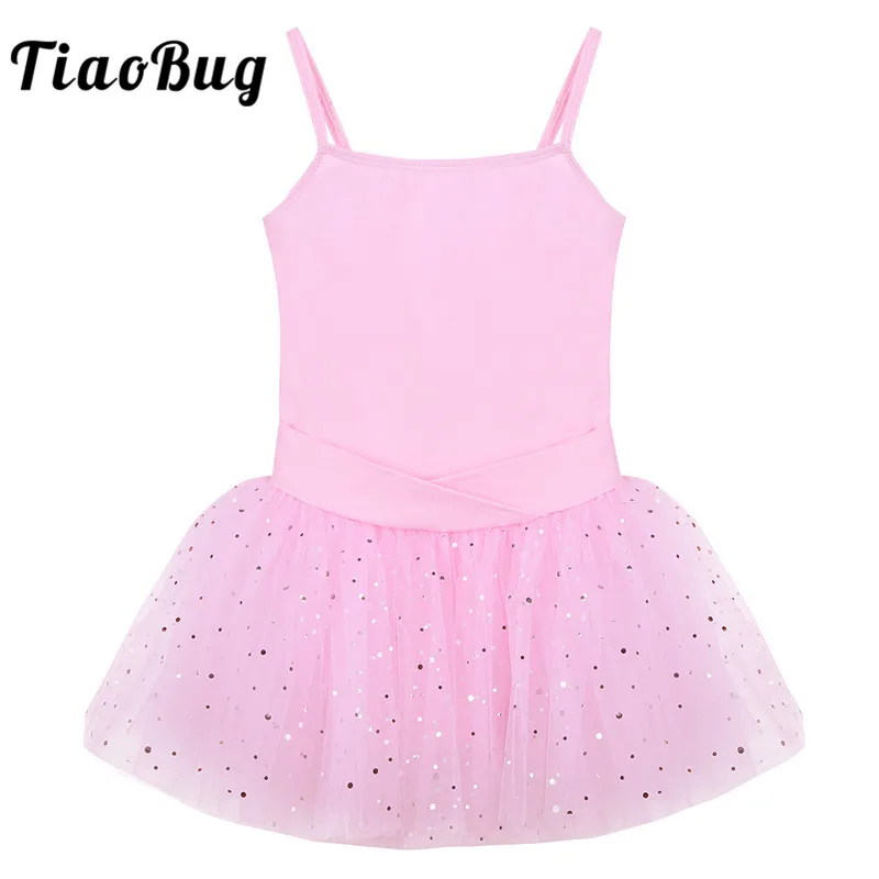 Tiaobug Kids Teens Sleeveless Professional Ballet Tutu Leotard Dress