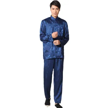 

Chinese Traditional Men's Satin Rayon Kung Fu Suit Vintage Long Sleeve Tai Chi Wushu Uniform Clothing M L XL XXL 3XL L070609