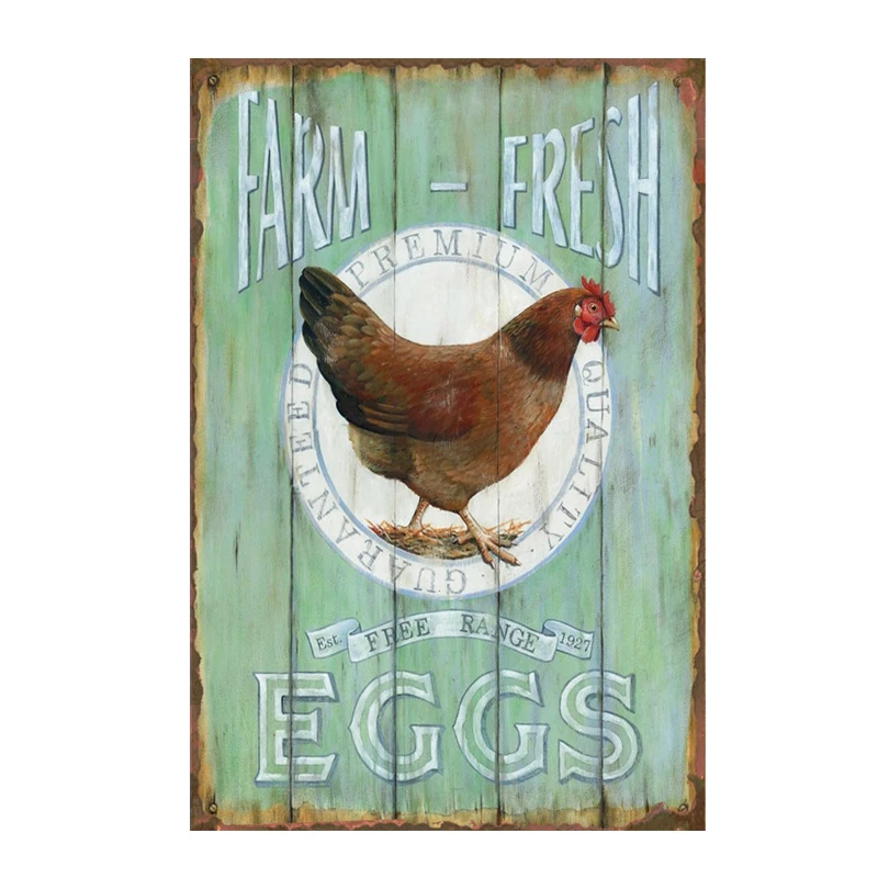 

Farm-Fresh Eggs! vintage tin signs retro metal plate iron painting decor for home bar